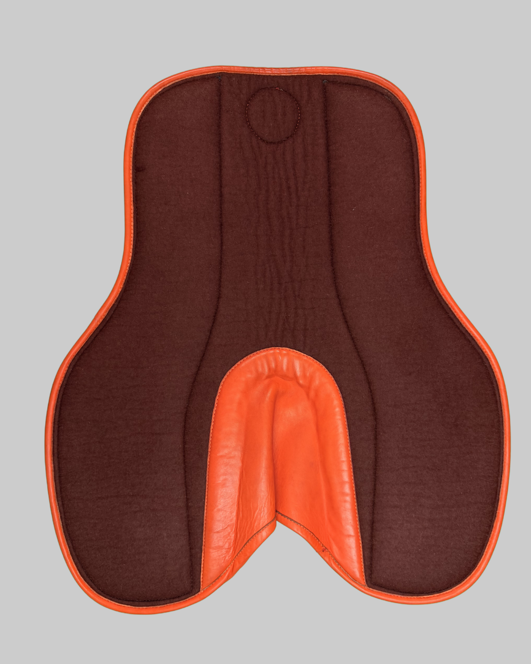 Butet Saumur Saddle Pad B Brown Felt Orange Calfskin Trim