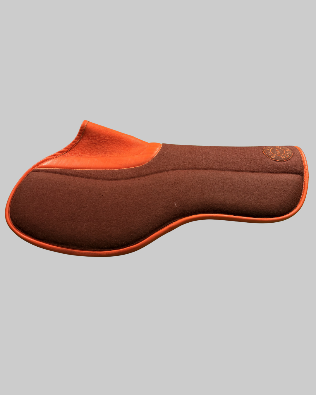 Butet Saumur Saddle Pad B Brown Felt Orange Calfskin Trim