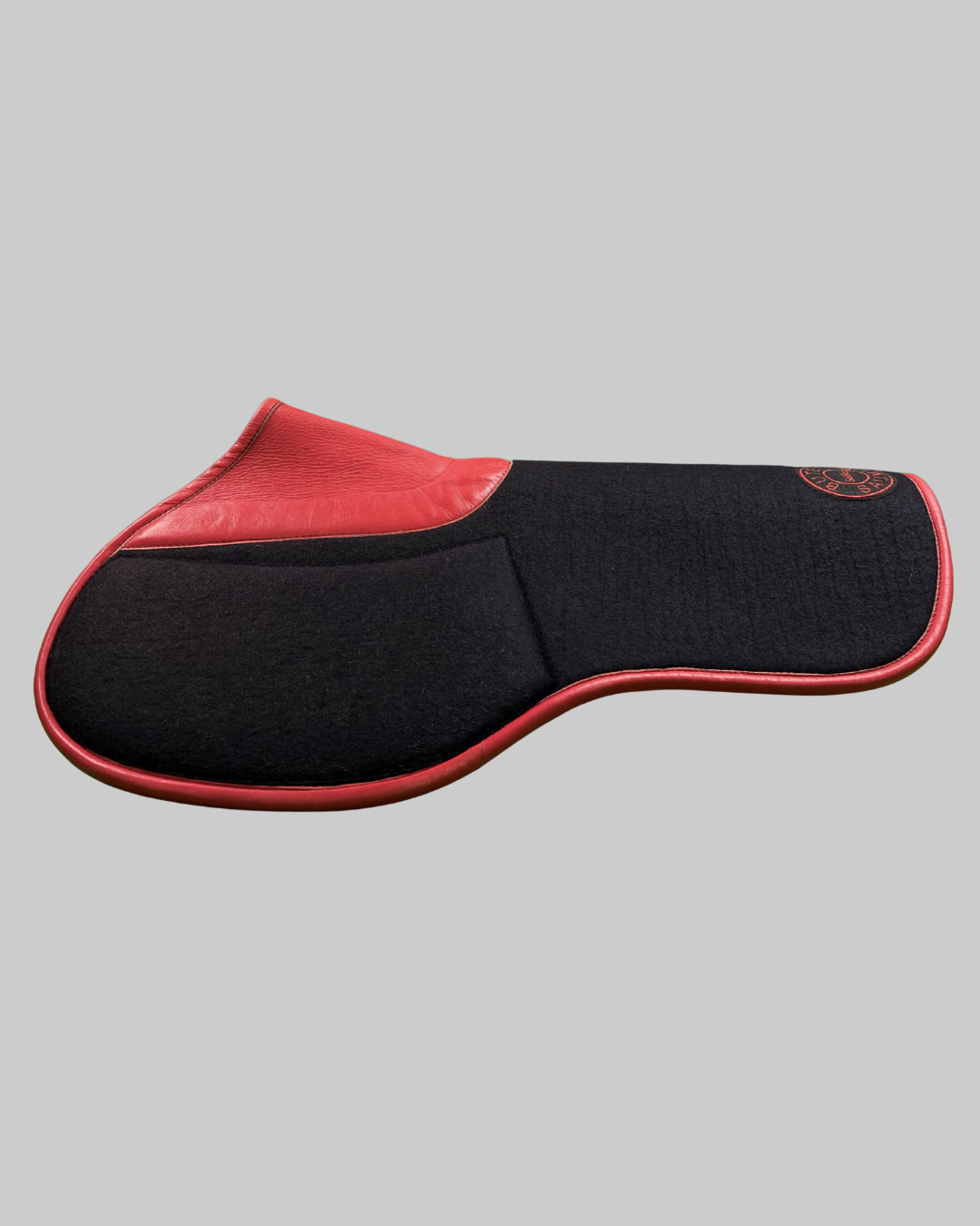 Butet Saumur Saddle Pad C Black Felt Red Calfskin Trim