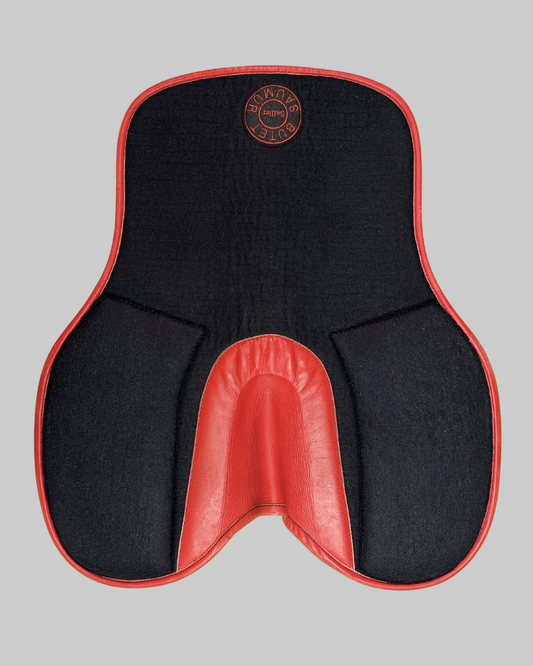 Butet Saumur Saddle Pad C Black Felt Red Calfskin Trim